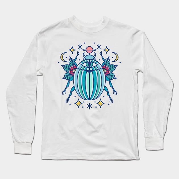 Lucky scarab Long Sleeve T-Shirt by Paolavk